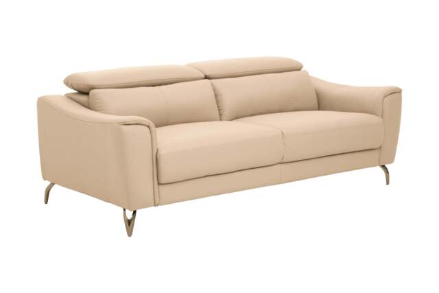 Chroma Leather Sofa – Stone (3 Seat) - image 1