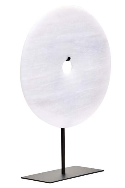 Dia 30cm Large Sculpture Grey Marble Round Disc Calvion - image 1