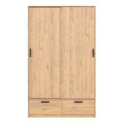 Line Wardrobe with 2 Doors 2 Drawers in Jackson Hickory Oak - thumbnail 2