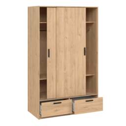 Line Wardrobe with 2 Doors 2 Drawers in Jackson Hickory Oak - thumbnail 5