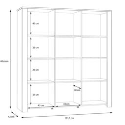 Bohol Large Display Cabinet with LED Lighting in Grey and Riviera Oak Finish - thumbnail 5