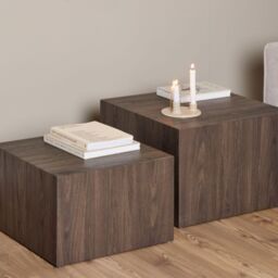 Dice Square Coffee Table Set in Smoked Ash - thumbnail 2