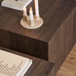 Dice Square Coffee Table Set in Smoked Ash - thumbnail 3