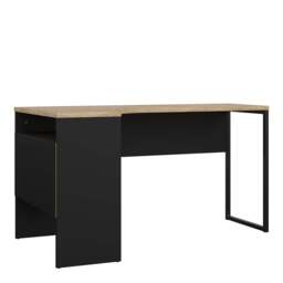 Function Plus Corner Desk with 2 Drawers in Black and Oak - thumbnail 3