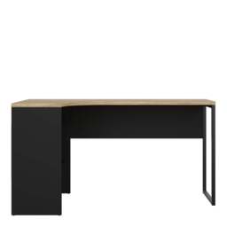 Function Plus Corner Desk with 2 Drawers in Black and Oak - thumbnail 2