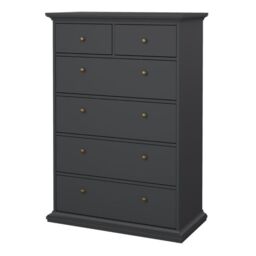 Paris Chest of 6 Drawers in Matt Grey - thumbnail 3