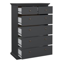 Paris Chest of 6 Drawers in Matt Grey - thumbnail 5