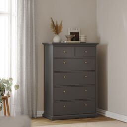 Paris Chest of 6 Drawers in Matt Grey - thumbnail 6
