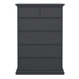 Paris Chest of 6 Drawers in Matt Grey - thumbnail 2