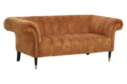 Thistle Two Seat Sofa – Gold Velvet
