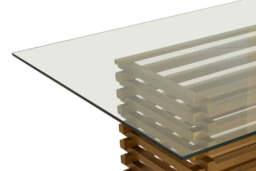 Dorking Matte Gold Dining Table – Contemporary Statement Dining Table - thumbnail 5