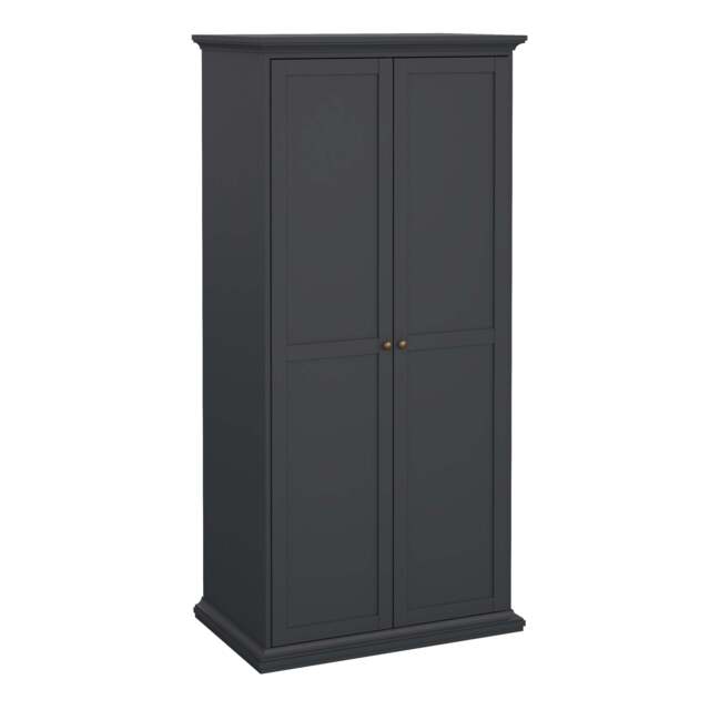 Paris Wardrobe with 2 Doors in Matt Grey - image 1