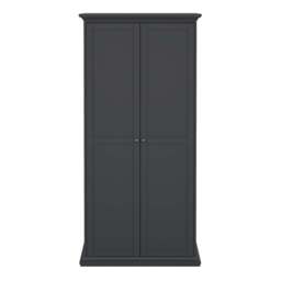 Paris Wardrobe with 2 Doors in Matt Grey - thumbnail 2