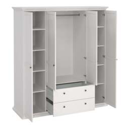 Paris Wardrobe with 4 Doors and 2 Drawers in White Finish - thumbnail 5