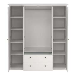 Paris Wardrobe with 4 Doors and 2 Drawers in White Finish - thumbnail 6
