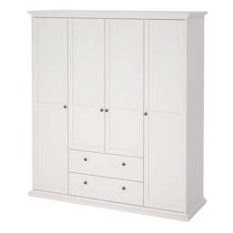 Paris Wardrobe with 4 Doors and 2 Drawers in White Finish - thumbnail 3