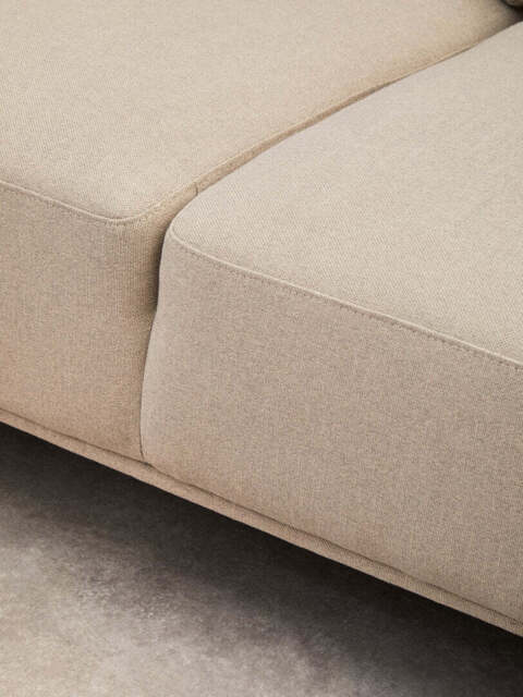 Gilded Chaise Sofa – Natural Fabric (3 Seat, Left) - image 1