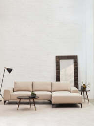 Gilded Chaise Sofa – Natural Fabric (3 Seat, Left) - thumbnail 5