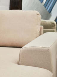 Gilded Chaise Sofa – Natural Fabric (3 Seat, Left) - thumbnail 2