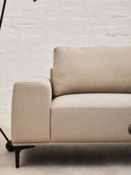 Gilded Chaise Sofa – Natural Fabric (3 Seat, Left) - thumbnail 4