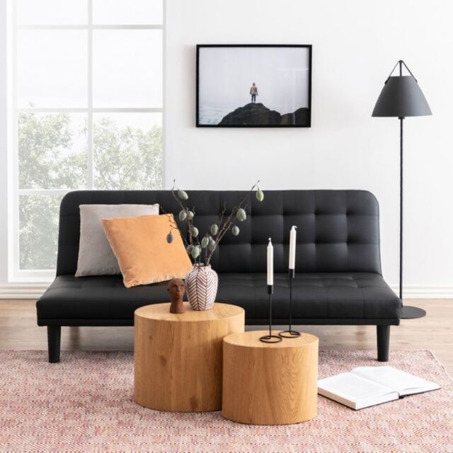 Mice Oval Coffee Table in Oak Set of 2 - image 1