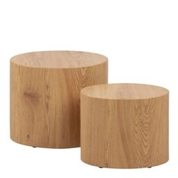 Mice Oval Coffee Table in Oak Set of 2 - thumbnail 3
