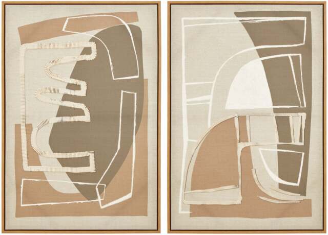 Sundown Canvas Art 2 Abstract of Neutral Set Wall - image 1