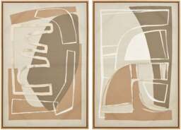 Sundown Canvas Art 2 Abstract of Neutral Set Wall