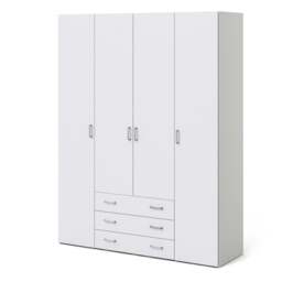 Space Wardrobe - 4 Doors 3 Drawers in White 2000 - thumbnail 3