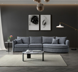 Aluxo Rubin Corner Chaise in Charcoal Bouclé - thumbnail 1