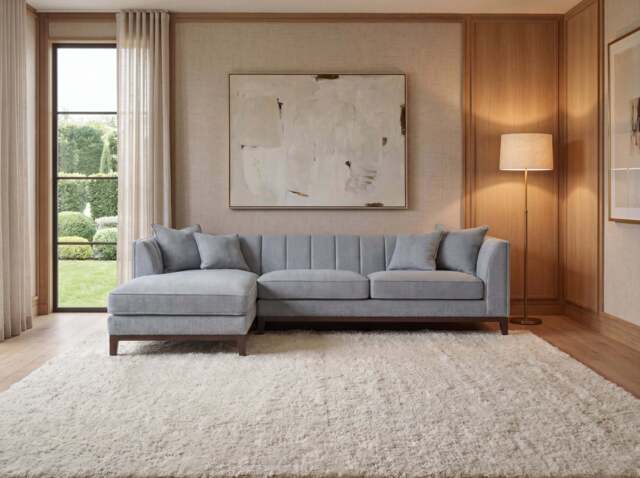 Aluxo Cooper Right Hand Corner Group Sofa in Dolphin Boucle - image 1