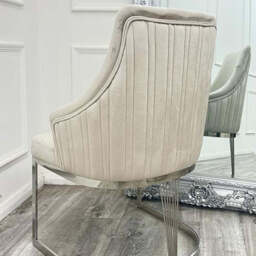 Chelmsford Velvet Dining Chair – Available in Sets of 2, 4, or 6 - Silver Frame