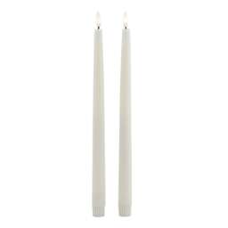 Luxe Collection Set of 2 Taupe LED Wax Dinner Candles - thumbnail 3