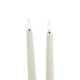 Luxe Collection Set of 2 Taupe LED Wax Dinner Candles - thumbnail 2