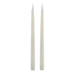 Luxe Collection Set of 2 Taupe LED Wax Dinner Candles