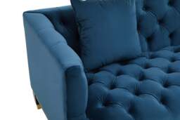 Solana 2-Seat Navy Fabric Sofa - thumbnail 6
