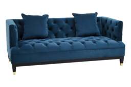 Solana 2-Seat Navy Fabric Sofa - thumbnail 1