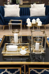 Aegean Candle Holder – Gold Finish & Acrylic (Large) - thumbnail 4