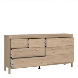 Madrid Double Dresser 4+4 Drawers in Jackson Hickory Oak - thumbnail 5