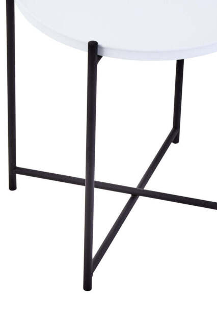 Wilmslow Side Table with Round Grey Top – Contemporary Side Table - image 1