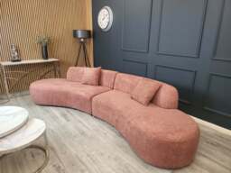 Miami Curved Cinema Bouclé Sofa - Silver Grey - thumbnail 3