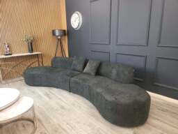 Miami Curved Cinema Bouclé Sofa - Silver Grey - thumbnail 6