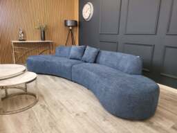 Miami Curved Cinema Bouclé Sofa - Silver Grey - thumbnail 5