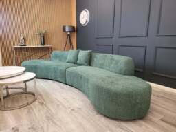 Miami Curved Cinema Bouclé Sofa - Silver Grey - thumbnail 4