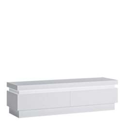 Lyon 2-Drawer TV Cabinet with LED Lighting in White High Gloss Finish