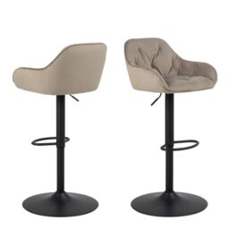 Beige Swivel Bar Stools – Height Adjustable – Set of 2 – Brooke Collection - thumbnail 1