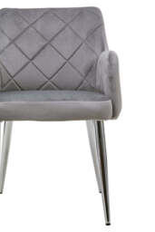Linea Light Blue Velvet Angular Dining Chair - thumbnail 5