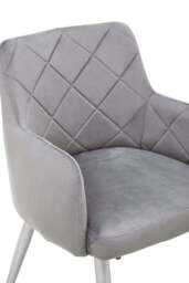 Linea Light Blue Velvet Angular Dining Chair - thumbnail 4