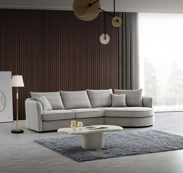 Aluxo Rubin Corner Chaise in Pebble Bouclé - image 1