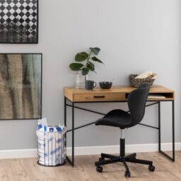 Seaford Oak Desk with 1 Drawer – Modern Home Office Table - thumbnail 2